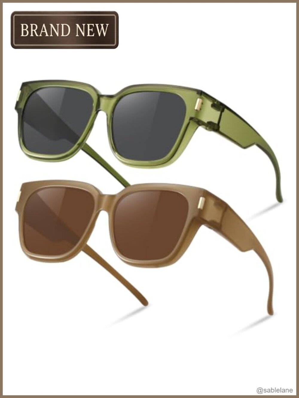 Polarized Fit Over Glasses Sunglasses Square Frame UV400 Wrap Around